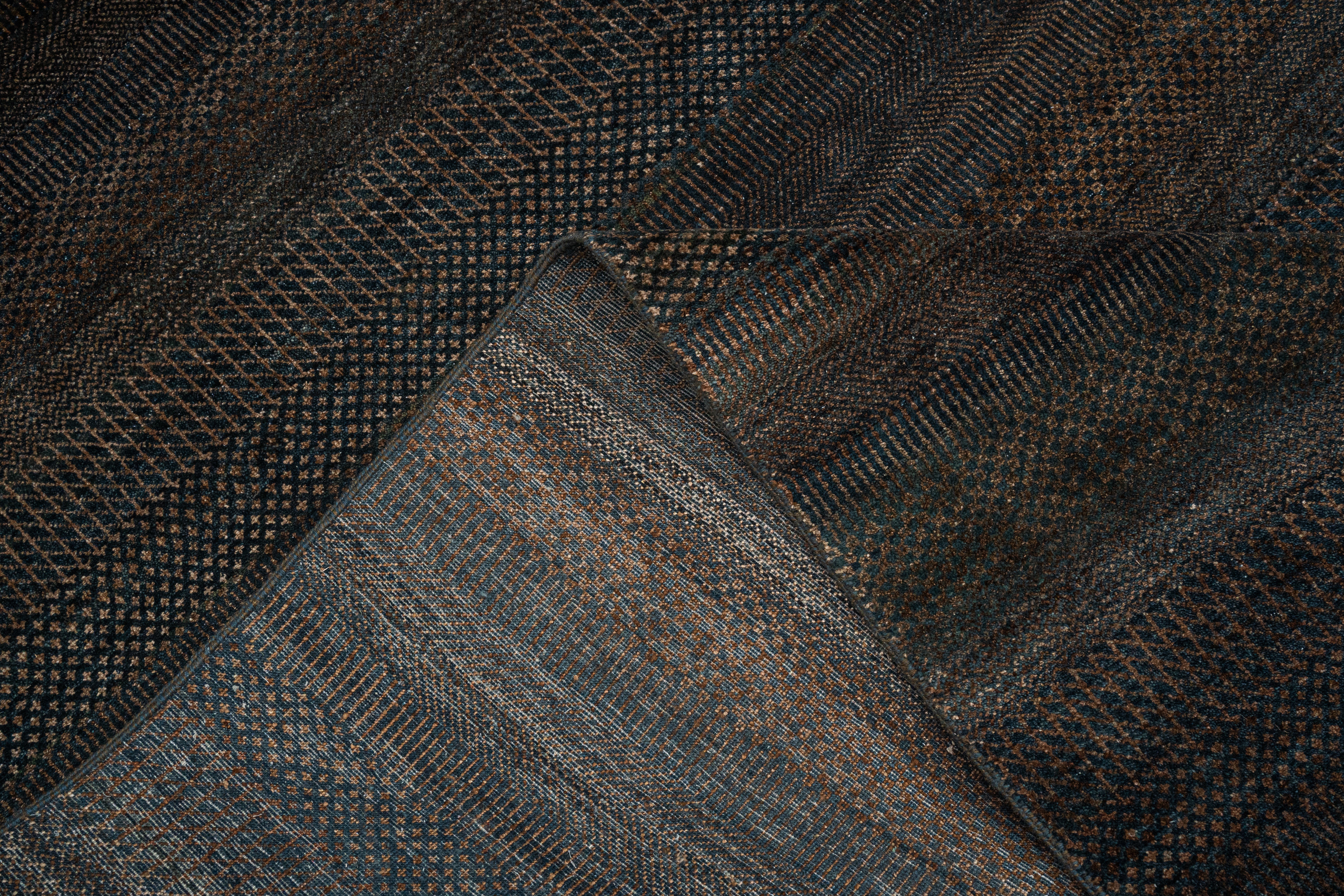 Handknotted Carpet, DIA - 1344 MCN, Black Olive & Umber